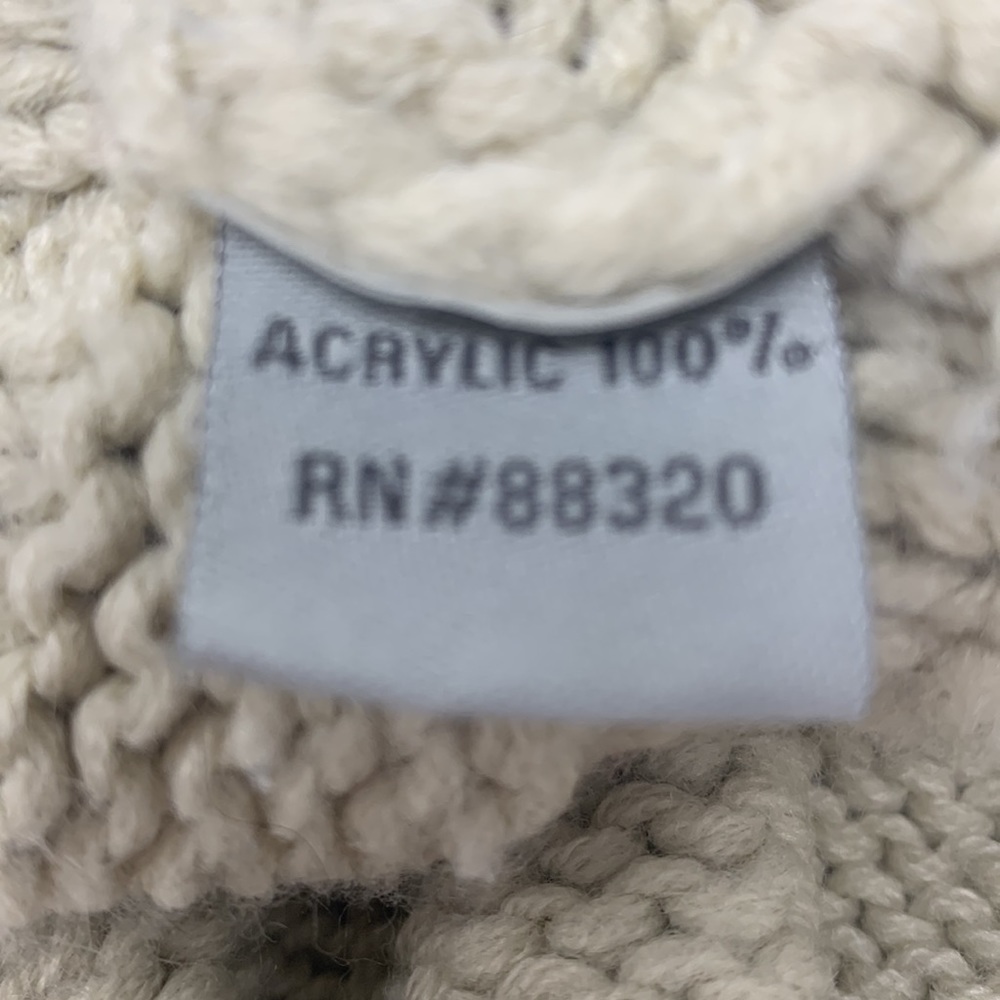 C.C. Exclusives beige neutral chunky knit beanie hat - Picture 4 of 6